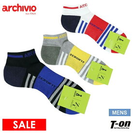 【30％OFF SALE】アルチビオ archivio メンズ ソックス アンクル丈ソックス スニーカー丈ソックス ZEROFITコラボ 一部厚底パイルクッション 土踏まずサポートリブ 配色デザイン ロゴジャガード ゴルフ