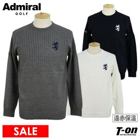 【30％OFF SALE】アドミラルゴルフ Admiral Golf 日本正規品 メンズ セーター クルーネックセーター ニットプルオーバー 遠赤保温 BIGランパント刺繍 ゴルフウェア