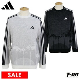 【40％OFF SALE】アディダス アディダスゴルフ adidas Golf 日本正規品 メンズ セーター クルーネック LA サンセットジャガードデザイン 杢調 ラグランスリーブ 3ラインデザイン ゴルフウェア