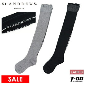 【30％OFF SALE】セントアンドリュース St ANDREWS レディース ソックス オーバーニーソックス ニーハイソックス 抗菌防臭 履き口ラメフリル仕様 バックロゴライン ゴルフ