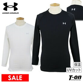 【30％OFF SALE】アンダーアーマー ゴルフ UNDER ARMOUR GOLF 日本正規品 メンズ インナーシャツ 長袖 クルーネックシャツ アンダーウェア 裏微起毛 UVカット 吸汗速乾 ロゴプリント ゴルフウェア