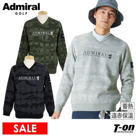 【30％OFF SALE】アドミラルゴルフ Admiral Golf 日本正規品 メンズ セーター Vネック 身頃部蓄熱裏地付 遠赤外線保温 カモフラ柄ジャガード 【送料無料】 ゴルフウェア