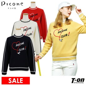 【30％OFF SALE】ピッコーネクラブ PICONE CLUB レディース セーター クルーネックセーター ニットプルオーバー ハートロゴデザイン 配色ライン ウール100％ 【送料無料】 ゴルフウェア