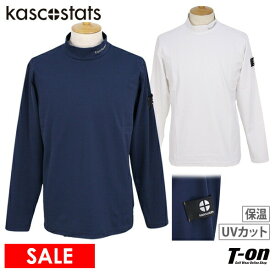 【30％OFF SALE】キャスコ プラス スタッツ kasco plus stats メンズ ハイネックシャツ 長袖 UVカット 裏微起毛 ストレッチ 保温 防寒 モックネック ロゴメタリックワッペン 【送料無料】 ゴルフウェア