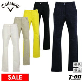 【40％OFF SALE】キャロウェイ アパレル キャロウェイ ゴルフ Callaway APPAREL レディース パンツ ロングパンツ 全方向ストレッチ 起毛感 モールスキン素材 発熱 保温 ロゴ刺繍 ゴルフウェア