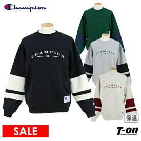 【40％OFF SALE】チャンピオン Champion 日本正規品 メンズ トレーナー 裏起毛スウェット 保温 ストレッチ ルーズフィット 袖配色ライン切替 ロゴ刺繍