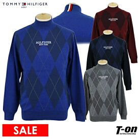 【30％OFF SALE】トミー ヒルフィガー ゴルフ TOMMY HILFIGER GOLF 日本正規品 メンズ セーター ハイネック モックネック ニット アーガイル柄ジャガード ロゴ刺繍 【送料無料】 ゴルフウェア