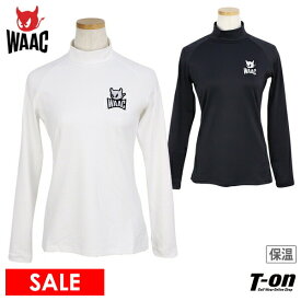 【30％OFF SALE】ワック WAAC 日本正規品 レディース ハイネックシャツ 長袖 モックネックシャツ 裏起毛 ストレッチ ワッキーワッペン 袖ロゴワッペン付 【送料無料】 ゴルフウェア