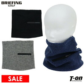 【30％OFF SALE】ブリーフィング ゴルフ BRIEFING GOLF メンズ レディース ネックウォーマー ネックカバー ボア素材 ウール混紡 スピンドル付き ラバー調ロゴ ゴルフ