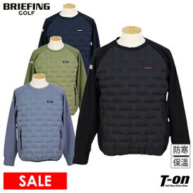 【30％OFF SALE】ブリーフィング ゴルフ BRIEFING GOLF メンズ ブルゾン ダウンブルゾン クルーネック 保温 防寒 スニードジャック プルオーバーアウター ストレッチ 異素材切替 シリコンワッペン 【送料無料】 ゴルフウェア