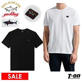 【50％OFF SALE】ポール＆シャーク PAUL＆SHARK 日本正規品 メンズ Tシャツ 半袖 クルーネック 上質コットン100％ シャーク ロゴワッペン