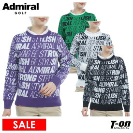 【30％OFF SALE】アドミラルゴルフ Admiral Golf 日本正規品 レディース セーター クルーネックセーター ランニングロゴ ロゴ総柄ジャガード 軽量ニット 【送料無料】 ゴルフウェア