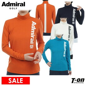 【30％OFF SALE】アドミラルゴルフ Admiral Golf 日本正規品 レディース ハイネックシャツ 長袖 タートルネックシャツ 起毛素材 サイドロゴプリント バックラインデザイン ゴルフウェア