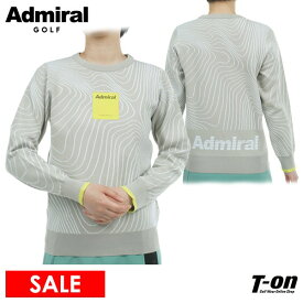 【30％OFF SALE】アドミラルゴルフ Admiral Golf 日本正規品 レディース セーター クルーネックセーター カンターラインジャガード 等高線柄 ネオンカラーアクセント 軽量ニット 【送料無料】 ゴルフウェア