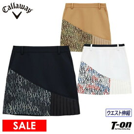 【40％OFF SALE】キャロウェイ アパレル キャロウェイ ゴルフ Callaway APPAREL レディース スカート ストレッチ ダンボール素材 ウエスト後ろリブゴム 裾プリーツ切替 ロゴタイポグラフィック柄ディテール ゴルフウェア