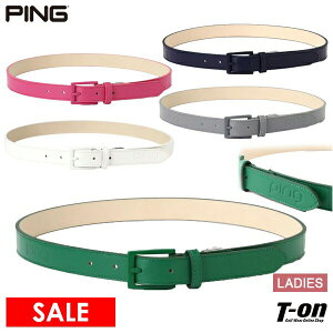 【30%OFF SALE】ピン PING レディース ベルト 細ベルト フェイクレザー素材 ロゴ型押しデザイン ゴルフ 【送料無料】