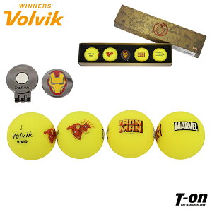 ボルビック Volvik メンズ レディース ゴルフボール VIVID ボール4個入り クリップマーカー付き マーベルコラボ アイアンマン MARVEL PACK 3.0 IRON MAN ゴルフ 【送料無料】
