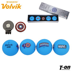 ボルビック Volvik メンズ レディース ゴルフボール VIVID ボール4個入り クリップマーカー1個付き マーベルコラボ キャプテンアメリカ MARVEL 3.0 CAPTAIN AMERICA ゴルフ 【送料無料】
