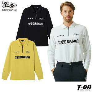 ダンスウィズドラゴン ダンス ウィズ ドラゴン DANCE WITH DRAGON DWD メンズ ポロシャツ 長袖 ハーフジップアップ フロッキーロゴプリント 【送料無料】 ゴルフウェア