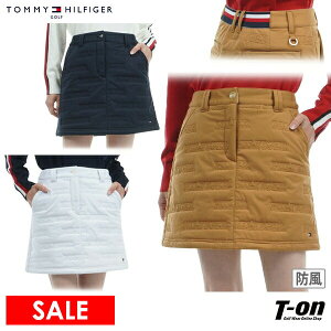 【50%OFF SALE】トミー ヒルフィガー ゴルフ TOMMY HILFIGER GOLF 日本正規品 レディース スカート 台形スカート 中綿スカート ストレッチ 保温 防風 裏起毛 ウエスト後ろ伸縮 エンボスロゴ キルト