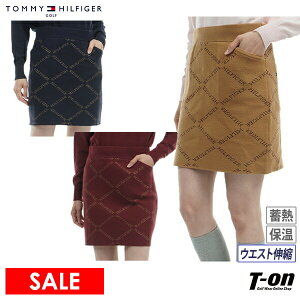 【50%OFF SALE】トミー ヒルフィガー ゴルフ TOMMY HILFIGER GOLF 日本正規品 レディース スカート ニットスカート 蓄熱裏地付き 遠赤外線保温 防風 ウエストゴム プルオン仕様 ロゴバイアスチェッ