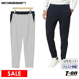 ロサーセン ROSASEN メンズ パンツ ロングパンツ UVカット 吸水速乾 ストレッチ 一部撥水 ジャカードメッシュ×タフタ 異素材切替 【送料無料】 2024 春夏 新作 ゴルフウェア