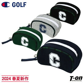 チャンピオン チャンピオン ゴルフ Champion 日本正規品 メンズ レディース ボールポーチ ボールケース 2個収納可能 スウェット素材 Cロゴプリント 2024 春夏 新作 ゴルフ