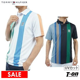 トミー ヒルフィガー ゴルフ TOMMY HILFIGER GOLF 日本正規品 メンズ ポロシャツ 半袖 UVカット 吸水速乾 抗菌防臭 マルチストライプ 配色ストライプ ロゴプリント M～3Lまでご用意 【送料無料】 2024 春夏 新作 ゴルフウェア