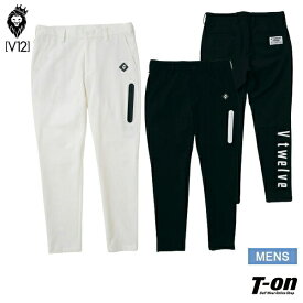 V12 ゴルフ ヴィ・トゥエルブ メンズ パンツ ロングパンツ TEAM PANTS ダンボールニット素材 ストレッチ ロゴプリント M～3Lまで 【送料無料】 2024 春夏 新作 ゴルフウェア