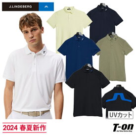 Jリンドバーグ J.LINDEBERG 日本正規品 メンズ ポロシャツ 半袖 UVカット 吸水速乾 ストレッチ レギュラーフィット バックブリッジ切替デザイン 【送料無料】 2024 春夏 新作 ゴルフウェア