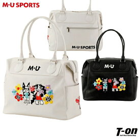 MUスポーツ エムユー スポーツ M.U SPORTS MUSPORTS レディース ボストンバッグ シューズ袋付き レザー調 アーモ メルー フラワー アップリケ刺繍 底鋲付 【送料無料】 2024 春夏 新作 ゴルフ