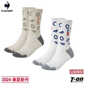 【ポイント10倍 6/11 12:59迄】ルコックスポルティフ le coq sportif レディース ソックス MOVESOX ミドル丈 ロゴ総柄デザイン アーチスパイラル機能 2024 春夏 新作