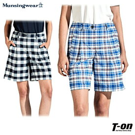 マンシングウェア Munsingwear レディース パンツ ショートパンツ ハーフパンツ Kinloch Andersonコラボ キンロックアンダーソン ストレッチ シアサッカー素材 チェック柄 M～3Lまで 【送料無料】 2024 春夏 新作 ゴルフウェア