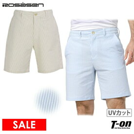 ロサーセン ROSASEN メンズ パンツ ショートパンツ ハーフパンツ UVカット ストレッチ サッカーストライプ エコ素材 【送料無料】 2024 春夏 新作 ゴルフウェア