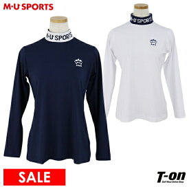 MUスポーツ エムユー スポーツ M.U SPORTS MUSPORTS レディース ハイネックシャツ 長袖 モックネックシャツ ストレッチ ロゴジャガードリブ衿 ロゴプリント 【送料無料】 2024 春夏 新作 ゴルフウェア