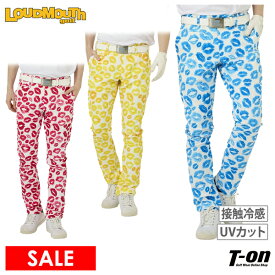 【30％OFF SALE】ラウドマウス ゴルフ LOUDMOUTH GOLF 日本正規品 日本規格 メンズ パンツ ロングパンツ テーパードパンツ UVカット 接触冷感 5L キスマーク柄 くちびる リップ柄 総柄デザイン 【送料無料】 ゴルフウェア