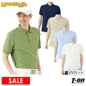 【30%OFF SALE】ラウドマウス ゴルフ LOUDMOUTH GOLF 日本正規品 日本規格 メンズ ポロシャツ 半袖 UVカット 吸汗速乾 ロゴ刺繍付 鹿の子素材 リブ襟 シンプル 合わせやすいデザイン M～3L ゴルフウェア