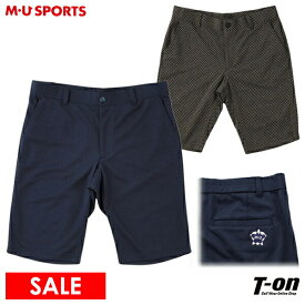 MUスポーツ エムユー スポーツ M.U SPORTS MUSPORTS メンズ パンツ ショートパンツ ハーフパンツ ストレッチ ジャガードニット素材 市松模様 星柄ロゴ刺繍 【送料無料】 2024 春夏 新作 ゴルフウェア