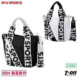 MUスポーツ エムユー スポーツ M.U SPORTS MUSPORTS レディース カートバッグ ショルダーバッグにもなる ラウンドバッグ ミニトート 2WAY ロゴ持ち手 バイカラー 【送料無料】 2024 春夏 新作 ゴルフ