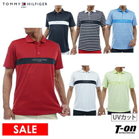 トミー ヒルフィガー ゴルフ TOMMY HILFIGER GOLF 日本正規品 メンズ ポロシャツ 半袖 UVカット 吸水速乾 ストレッチ 配色ライン切替 ロゴプリント M～3Lまで 【送料無料】 2024 春夏 新作 ゴルフウェア