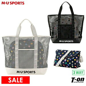 【50%OFF SALE】MUスポーツ エムユー スポーツ M.U SPORTS MUSPORTS レディース トートバッグ メッシュトートバッグ 3WAY ショルダーバッグにもなる バッグインバッグ付 水玉柄 ドット柄 キャラクタ