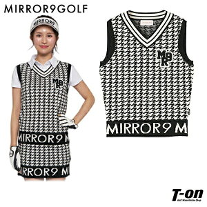 ~[iCSt MIRROR9GOLF fB[X xXg jbgxXg VlbN 璹 nEhgD[X Houndtooth knit vest yz StEFA
