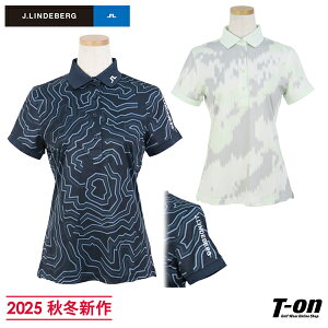 Jho[O J.LINDEBERG {Ki fB[X |Vc  4WAYXgb` z vg ShJt Tour Tech Print Polo yz 2025 H~ V StEFA