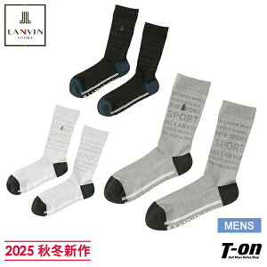 ランバン スポール LANVIN SPORT 日本正規品 メンズ ソックス レギュラー丈ソックス 厚底パイルクッション ロゴジャガード ロゴ刺繍 2025 秋冬 新作 ゴルフ