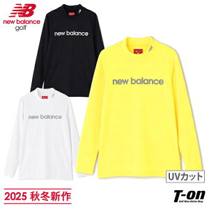 ニューバランス ゴルフ new balance golf メンズ ハイネックシャツ 長袖 モックネックシャツ ストレッチ UVカット 配色ロゴ モノグラム 総柄ロゴデザイン M〜3Lまで 【送料無料】 2025 秋冬 新作 ゴ