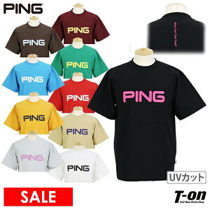 【30%OFF SALE】ピン PING メンズ Tシャツ 半袖 クルーネック UVカット 速乾 ストレッチ ONE OCEAN 天竺素材 ロゴプリント M〜3Lまでご用意 2025 秋冬 新作 ゴルフウェア 【送料無料】
