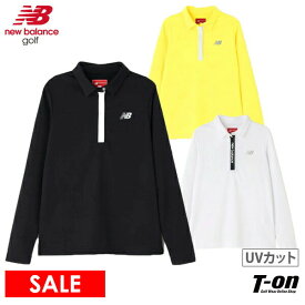 【30％OFF SALE】ニューバランス ゴルフ new balance golf レディース ポロシャツ 長袖 ハーフジップ 台衿付き 共衿 ロゴモノグラムジャガード 前立て異カラー 比翼仕立て ラメロゴプリント 【送料無料】 2025 秋冬 新作 ゴルフウェア
