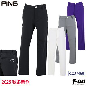 ピン PING レディース パンツ ロングパンツ テーパードパンツ コーデュラナイロン ストレッチ ウエスト伸縮 切替デザイン 配色パイピング 【送料無料】 2025 秋冬 新作 ゴルフウェア