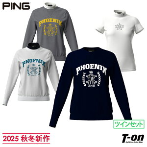 ピン PING レディース セーター ハイネックシャツ セット 半袖ハイネックシャツ クルーネックニット レイヤードツインセット セーター&半袖ハイネックシャツ 単品でも使える 3WAY 【送料無