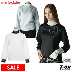 【30％OFF SALE】マリクレール マリ・クレール スポール marie claire sport レディース トレーナー ハイネック プルオーバー ストレッチ ダンボールニット ロゴプリント 配色リブデザイン M〜3L 2025 秋冬 新作 ゴルフウェア 【送料無料】